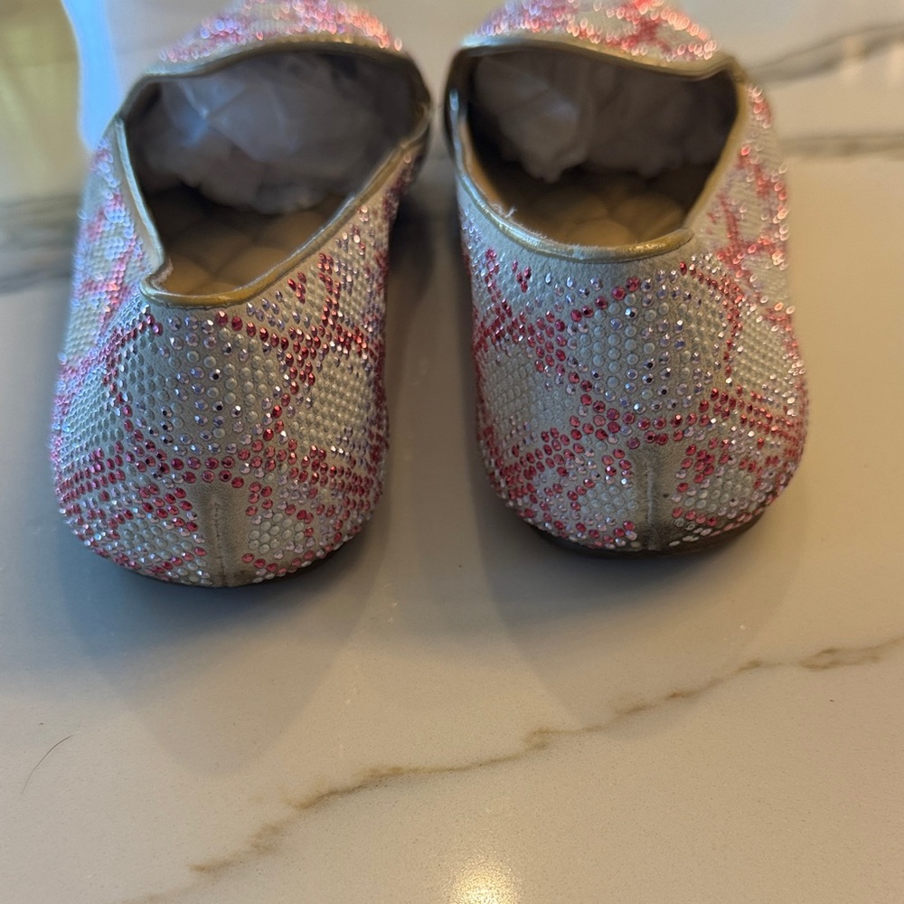 Brian Atwood Pink and White Beaded Flats - Picture 5 of 9